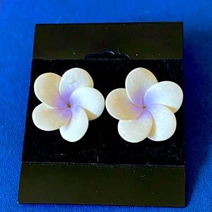Vintage Spring Blossom Vinyl Earrings w/ Post Back